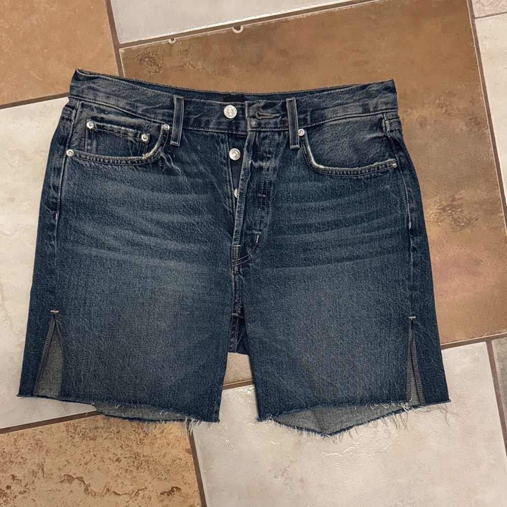 Edwin Dark Blue Denim Cutoff Shorts